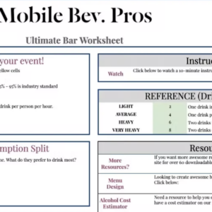 Ultimate Bar Planning Worksheet